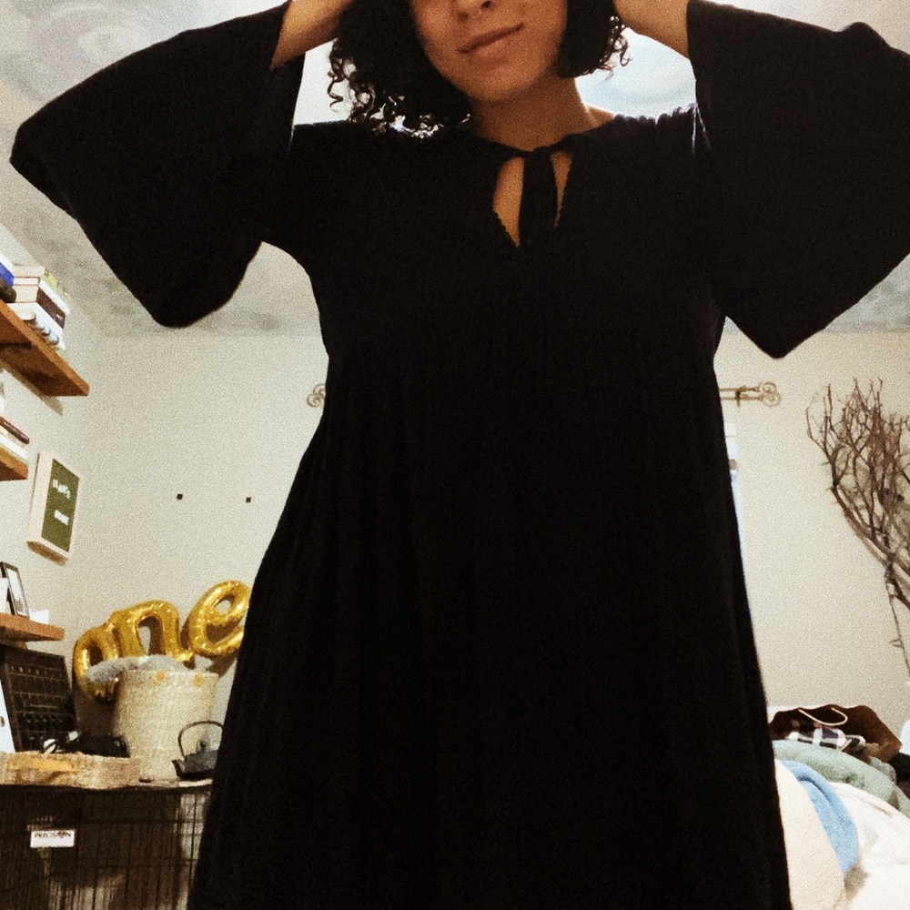 Urban Outfitters Long Sleeve Navy Blue Dress